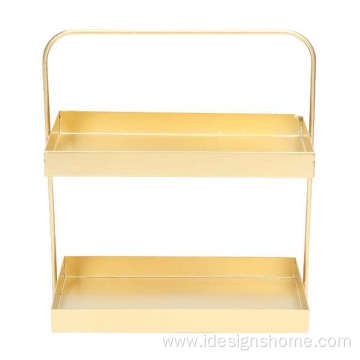 2-Tier Rectangle Decorative Serving Tray Display Stand